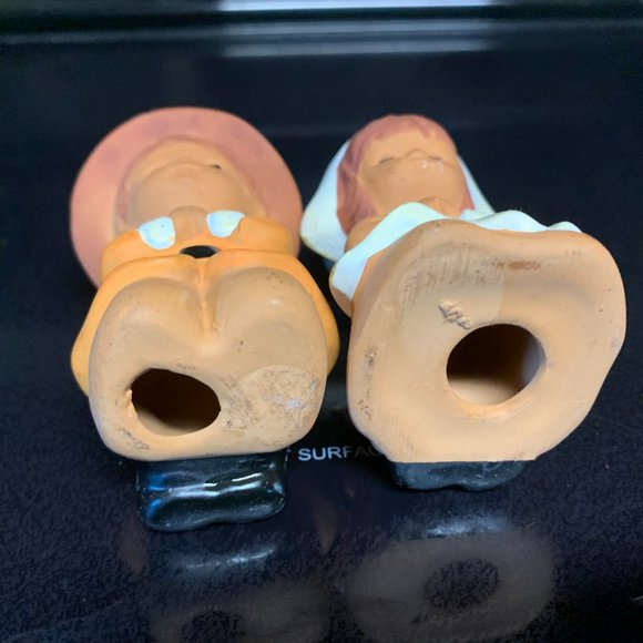 VTG Pair of Terra Cotta Thanksgiving Pilgrims - Picture 5 of 6